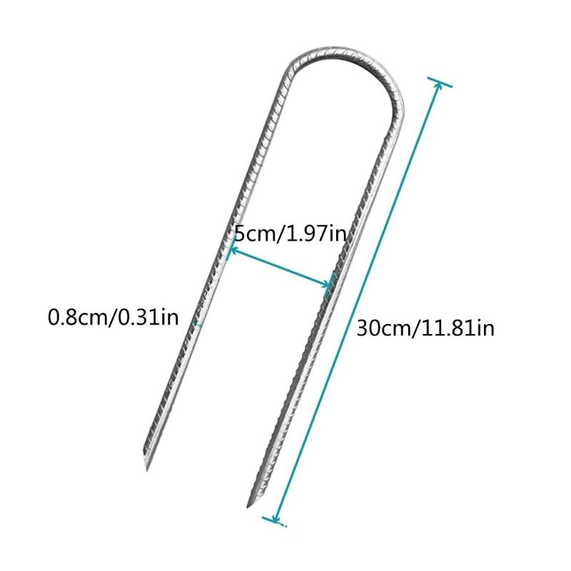 Set of 6 Ground Screws Strong Ground Spikes Steel Ground Fixings Ground Tie Easy to Use Solution for Camping & Picnics