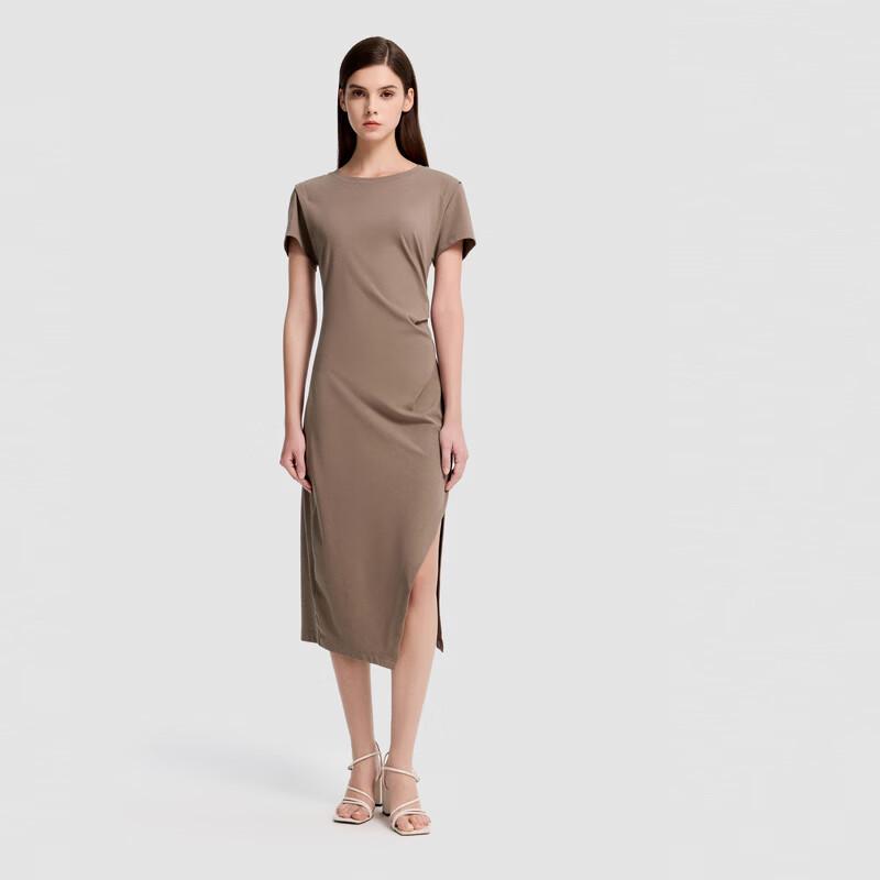 ELLASSAY Slim Fit Side Slit Short Sleeve Dress M