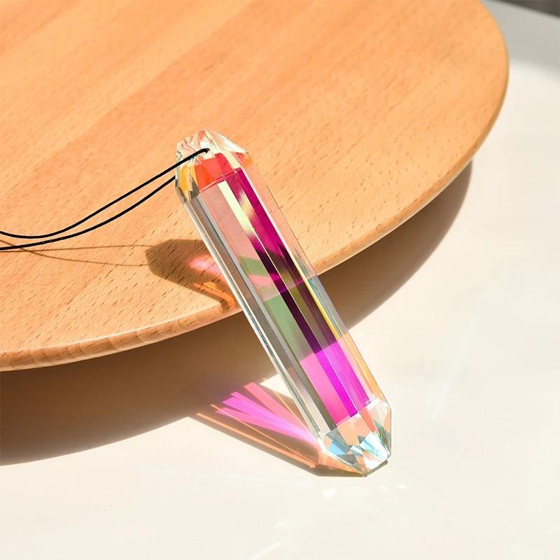 Krystal 120mm AB Farver Prismer Hængende Dråber Vedhæng Solfanger Regnbue Skaber Lang Stribe Gitter Lysekrone Dele DIY Hjemmeindretning