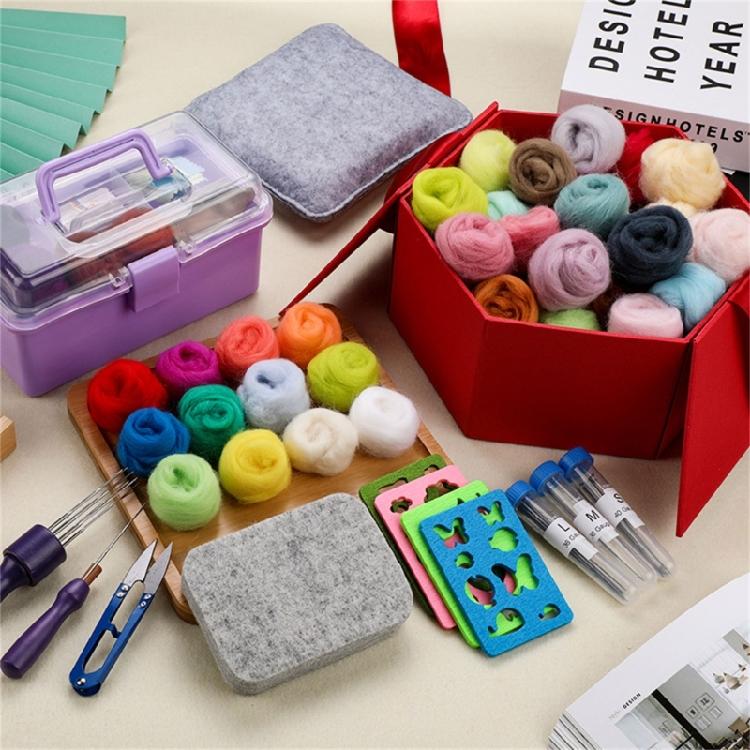 Needle Felting Set Needle Felting Starter Kits with Felting Tool Wool Roving Set Needle Felting Supplies for Craft