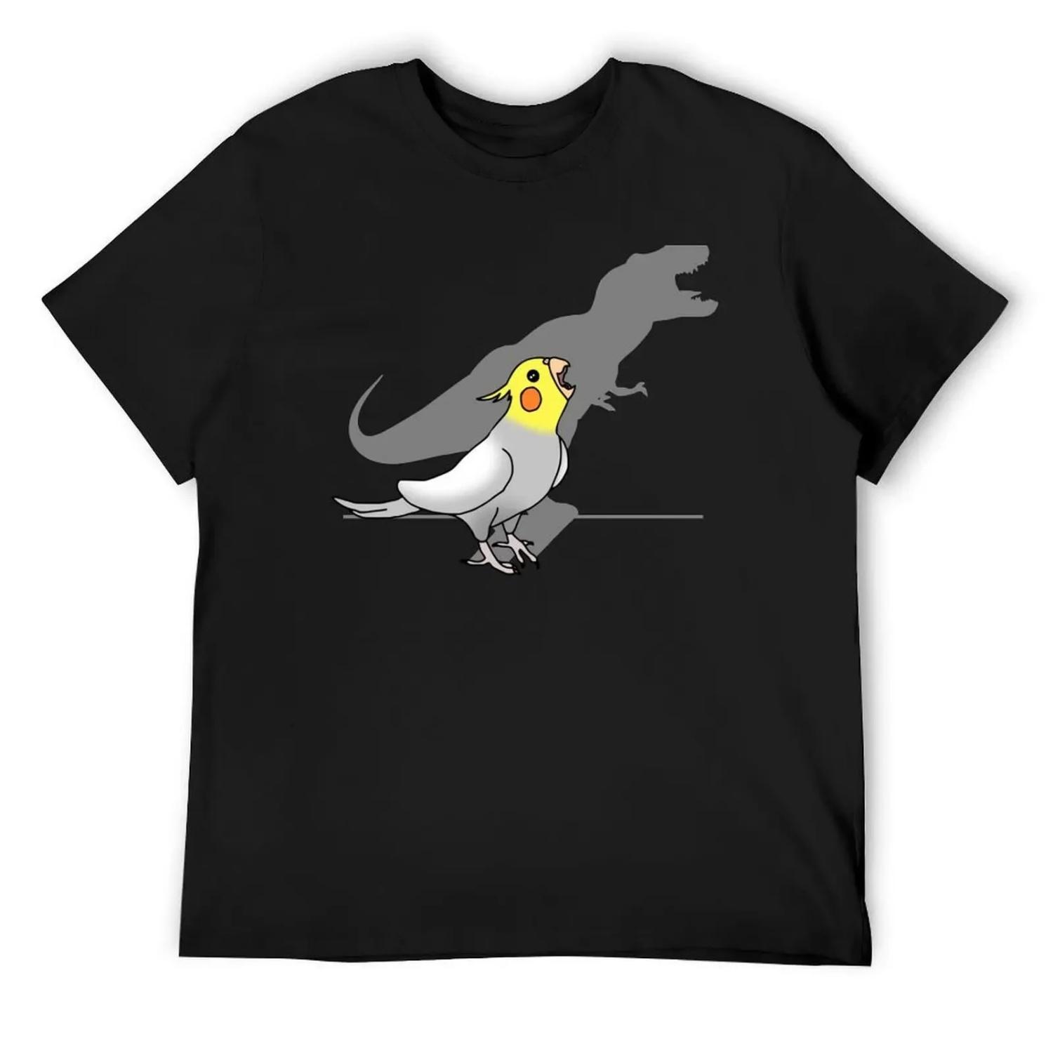 

dinosaur shadow - cockatiel 2 T-Shirt valentines clothes blue lock plain funny gifts tshirts for men XXXXXL чорний