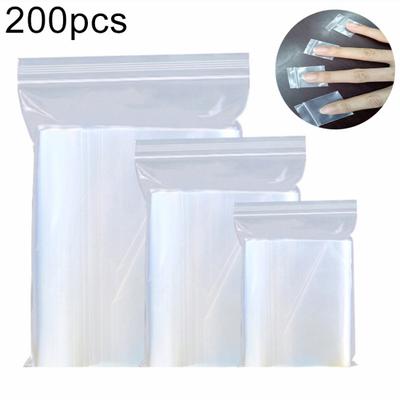 200Pcs Plastic Clear Food Storage Packing Coin Jewelry Reclosable Self Seal Bags