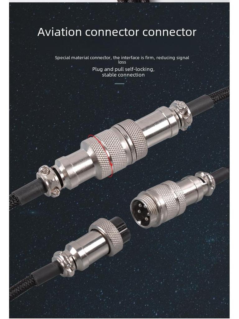 Καλώδιο Μηχανικού Πληκτρολογίου Type-C με Αεροπορικό Βύσμα και Ελατηριωτό Συνδετήρα