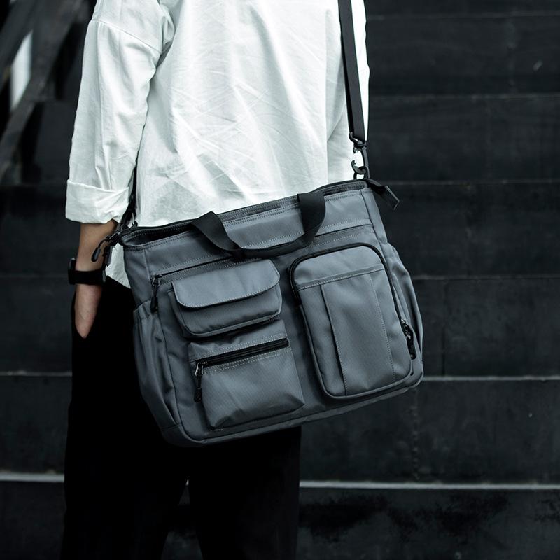 Oxford Crossbody Bag Multifunctional Shoulder Bag for Business Travel Casual Use Stylish Laptop Briefcase with Adjustable Strap