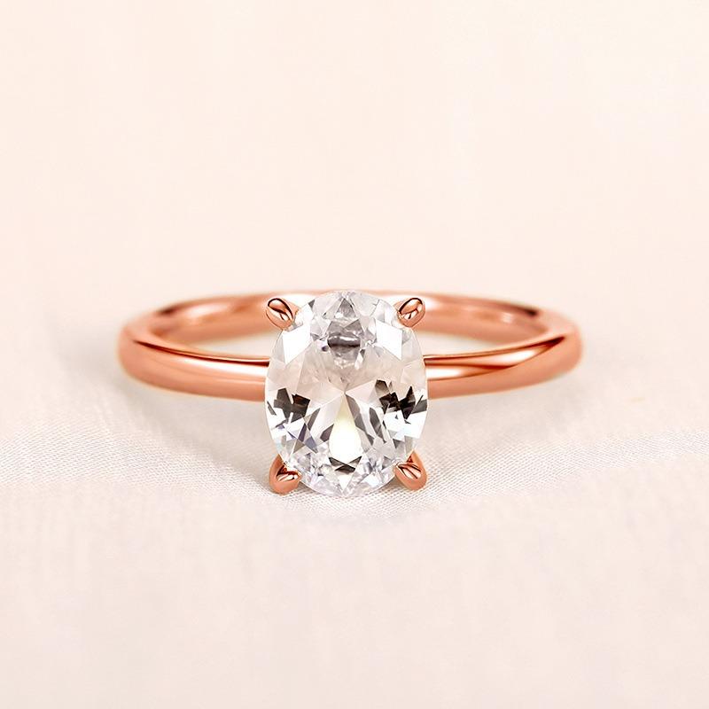 Cao Shi's Super Flash Oval Zircon Ring for Women, Simulated High-end Design Jewelry