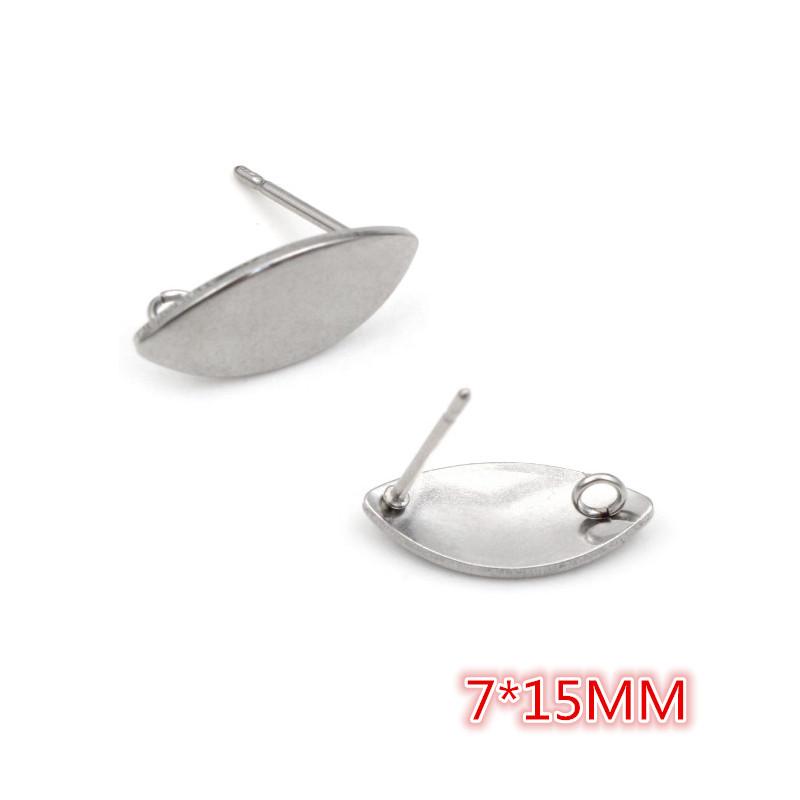 20pcs 316L Stainless Steel Geometric Earring Stud Earring Posts Connector Fashion Styles DIY Jewelry Making Findings Accessories