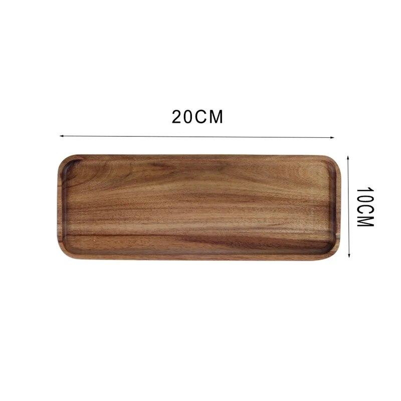 Norbi Wooden Plate Wooden Tray Rectangular Coffee Breakfast Bread Tray Fruit Tray Wooden Tableware Kitchen Supplies