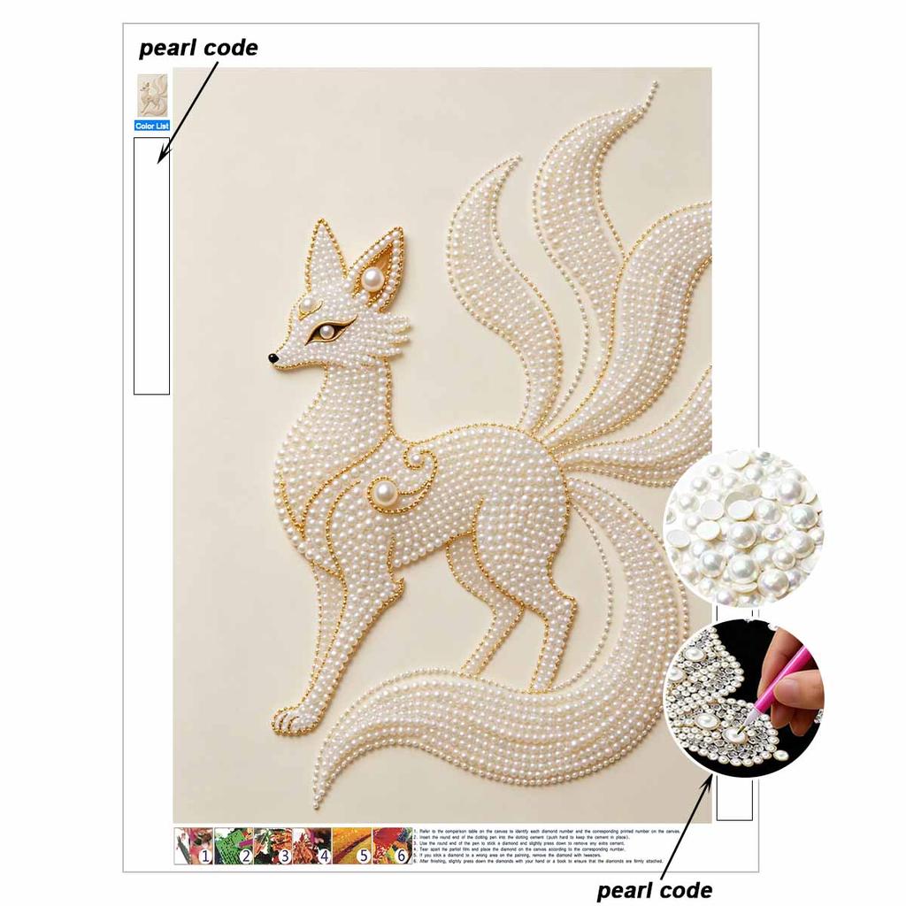 DIY Perlen Diamant Malerei Kits für Erwachsene und Anfänger, Elegantes Fuchs Funkelnde Malerei Handwerk Haus Wanddekoration handgemachtes Geschenk
