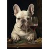 Vintage Dog Portraits Posters and Prints French Bulldog German Shepherd with Red Wine Wall Art Canvas Painting Home Room Decor