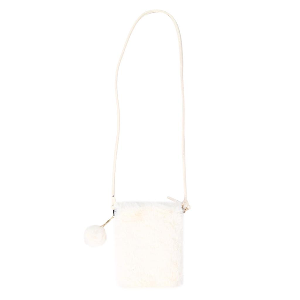 Women Plush Crossbody Bag Solid Color Mobile Phone Bags Versatile Mini Wallets Fashion Shoulder Bags Autumn Winter Coin Purse