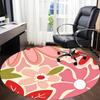 1 Stück Runder Teppich mit Blumenmuster für das Büro, Matte geeignet für Büro, Unter Bürostühlen Schlafzimmer Wohnzimmer Heimdekoration, Raumdeko