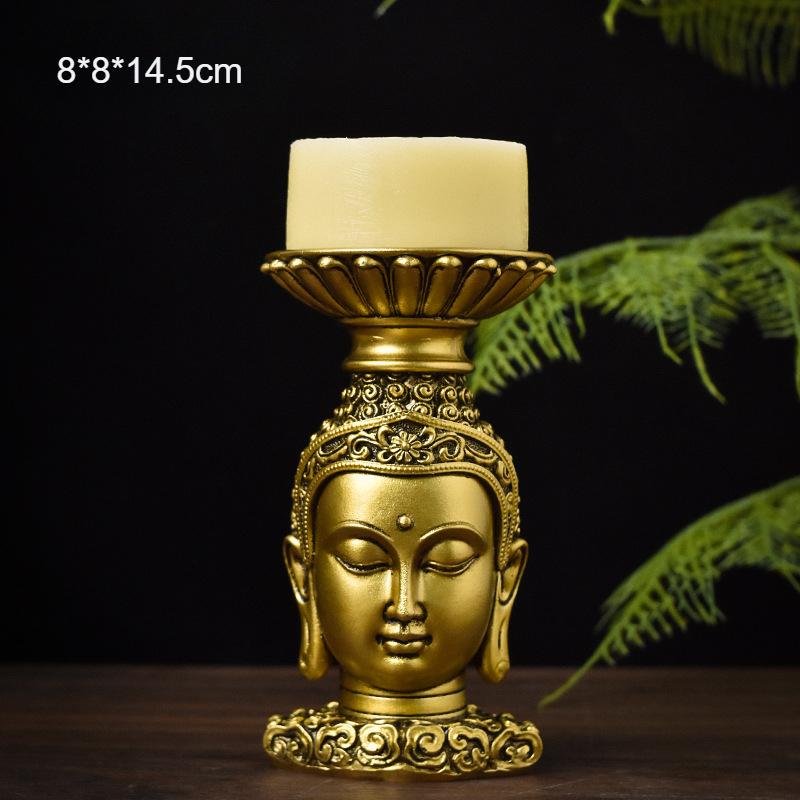 

Подсвечник Будды, держатель для чайной свечи, статуя Будды для буддизма, молитвы, интерьера, домашнего декора