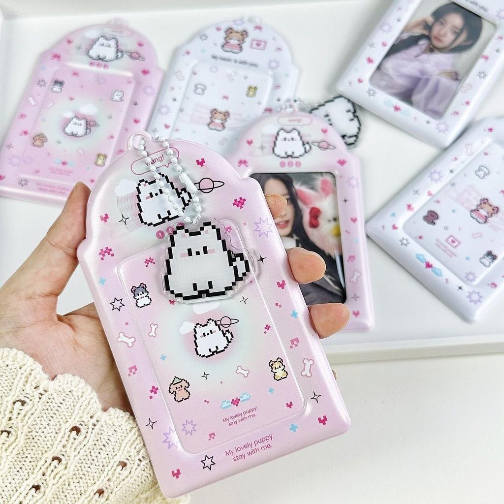1Pc Cartoon Dog Theme Card Cover, Bus Card Cover, With Pendant Photocard Holder, Cute Campus Card Cover