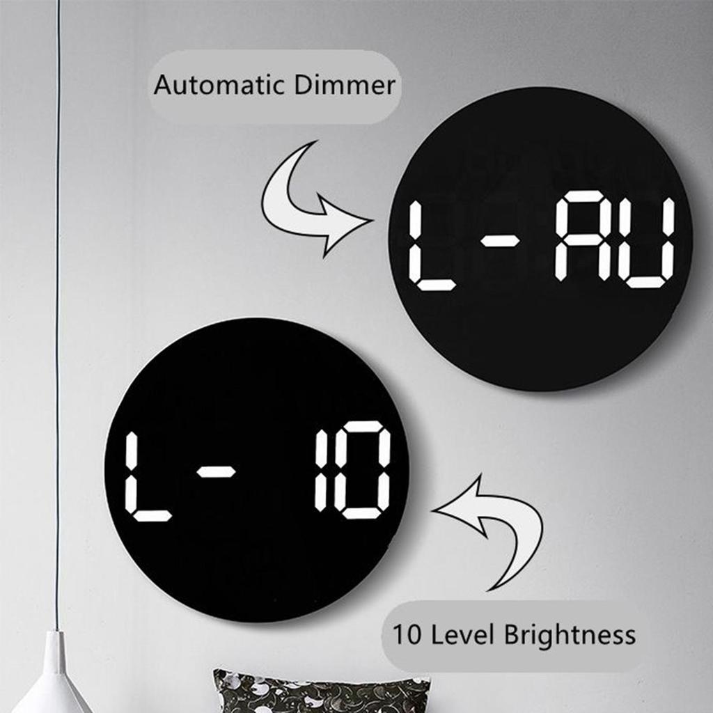 Digital Wall Clock Temperature Meter Mute Remote Control Digital Alarm Clock