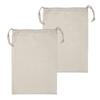 2PCS Household Plain Cotton Storage Bag with Drawstring Laundry Sack Stuff Bag for Travel Home Use