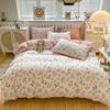 Four-piece Set of Floral Bed, Washed Quilt Set, Single Dormitory Three-piece Set