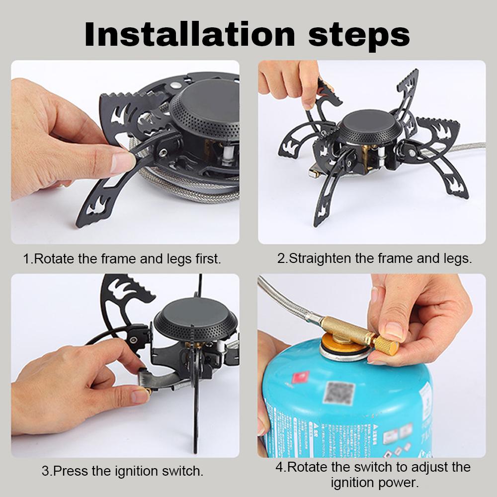 Outdoor Electronic Ignition Stoves Portable Cooking Accessory Foldable Gasstove Adjustable