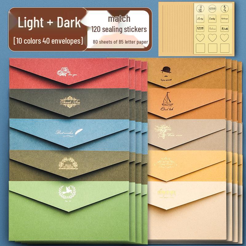 Nordic Style Literary Retro Envelope & Letter Paper Set - Love Letter & Greeting Card Collection