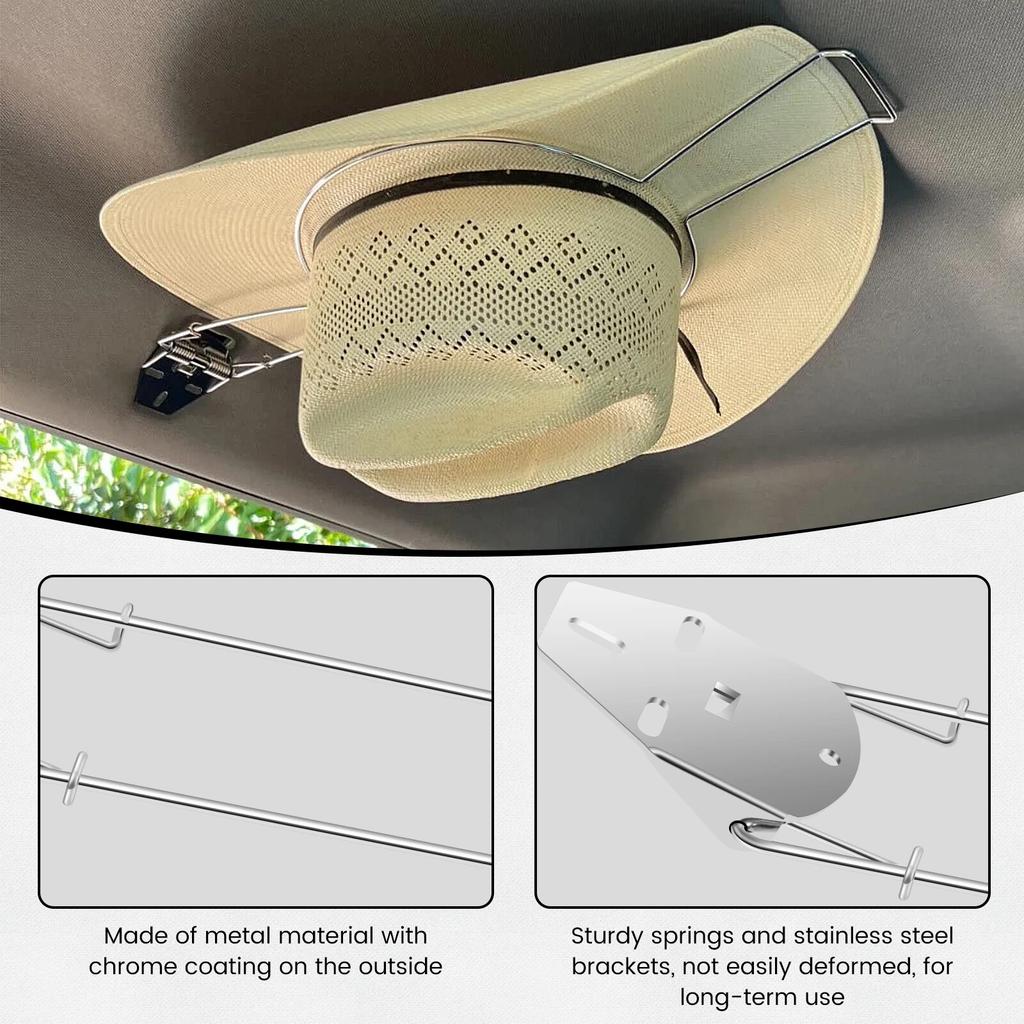 Edelstahl Auto Cowboyhut-Halter für LKW, schwere Ausführung, multifunktional, mit eingebauter Feder