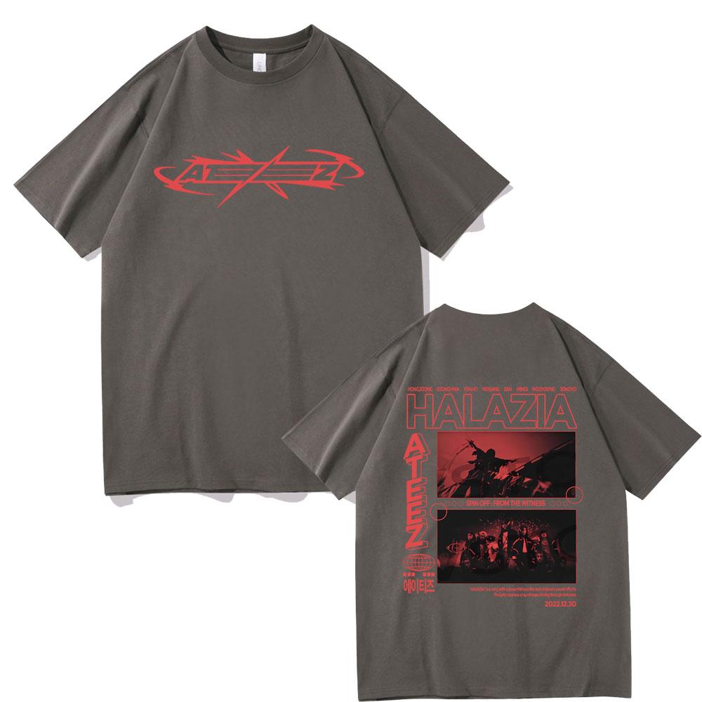 Ateez Band Double Sided Print Tshirt Unisex Casual Oversized Tshirt Unisex Korean Fashion Trend Tshirts Streetwear Fans Gift