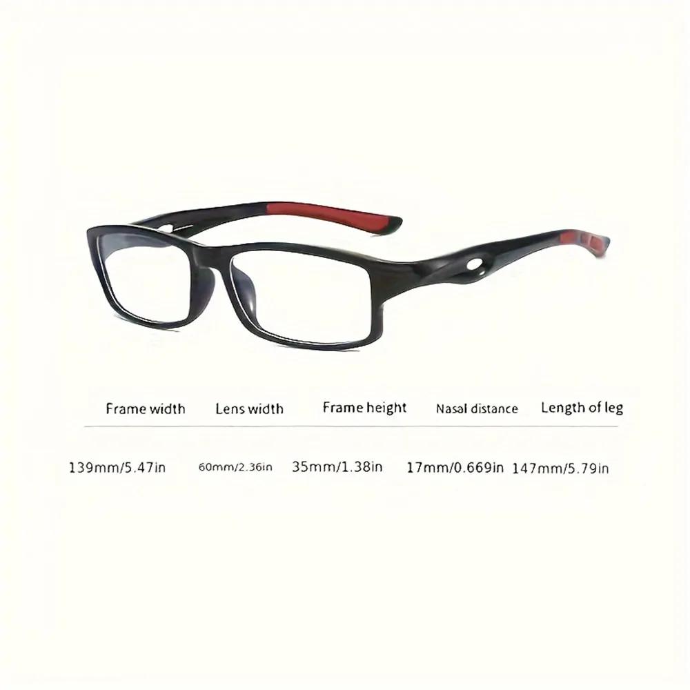5PCS Sport Style Non-Prescription Reading Glasses Anti-Blue Light Rectangular Full Rim Eyewear PC Frame Material