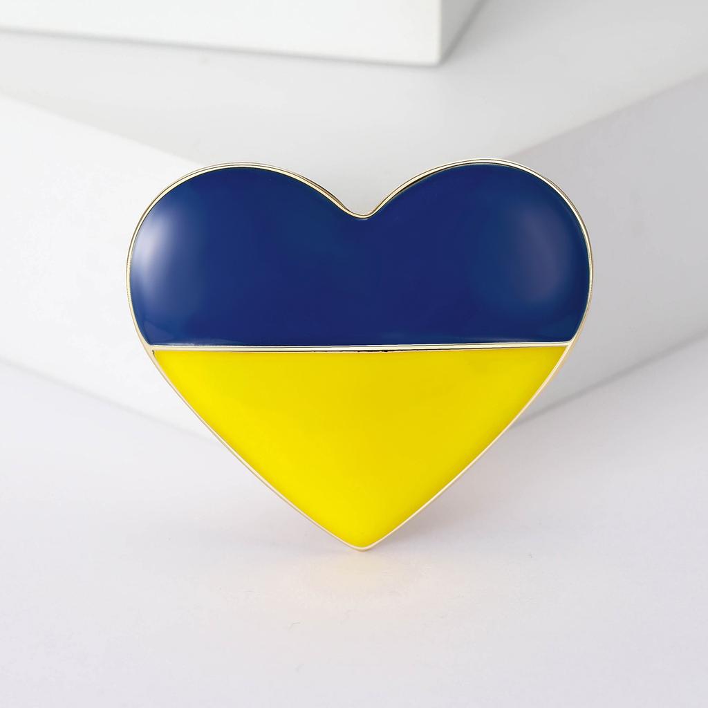 Spilla Moda Ucraina Grande Amore Serie Patriottica Spilla Smaltata Gocciolante Gioiello Distintivo