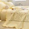 Cotton Pillowcase Pure Color Home Fashion Elegant Tencel Embroidery Pattern Summer Pillow Cover