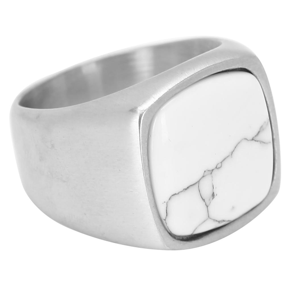 Stainless Steel Ring Classic Steel Color Fashionable Finger Ring Jewelry Accessory for MenWhite Pine