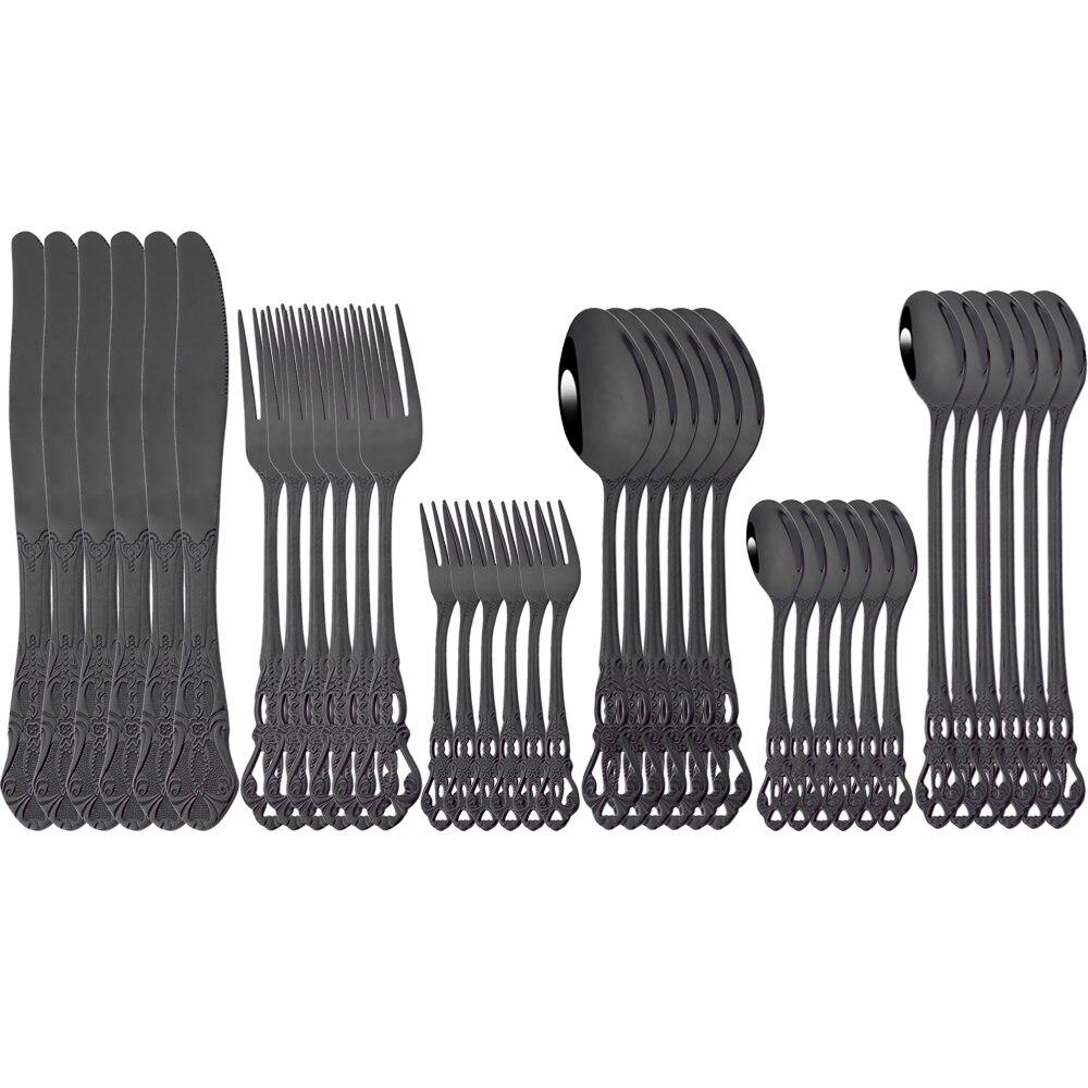 36 Teile/satz Gold Edelstahl Besteck Set Westlichen Lebensmittel Geschirr Löffel Gabel Messer Geschirr Küche Party Besteck Set