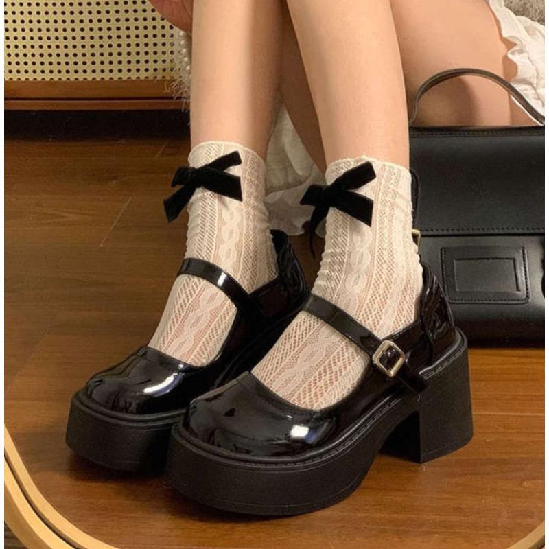 Fashion Women Mary Jane Shoes Ladies Concise Outdoor Pumps Spring Autumn Cute Single Shoe Women Dress Leather Lolita Shoes Women Loafers