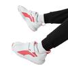 Li Ning Kids Sports Lifestyle Synthetic Leather Comfortable Simple Casual Shoes Kids Sneakers Standard-White Furong-Red YKAP148-6