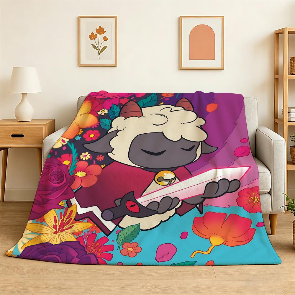 Cult Of The Lamb Game Throw 240g Flannel Blanket Lightweight Soft Skin-friendly Summer Thin Throw Blanket 75X95CM