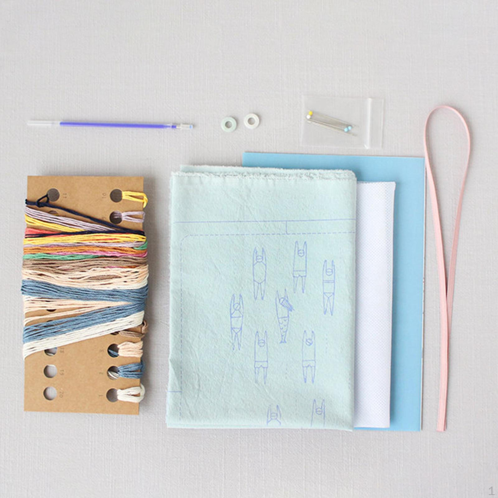 DIY Embroidery Book Cover Kit Sewing Complete Tool Handmade Notebook Sleeve for Book Cover