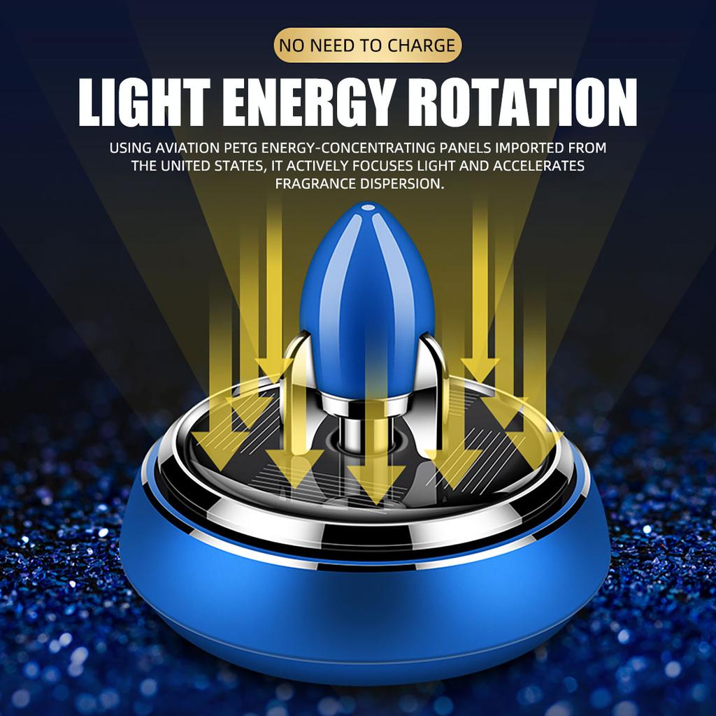1set Car Solar Rocket Aromatherapy Car Rotating Aromatherapy Creative Purifying Air Freshene Car Perfume Decoration Accessories