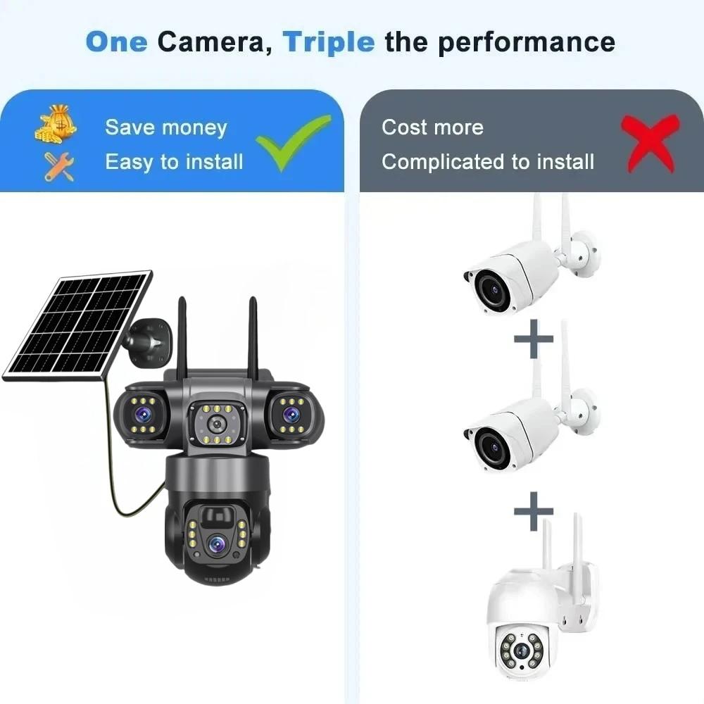 LS VISION Outdoor 4G Solar Camera,6K Battery Powered PTZ 12MP Security Camera for Home PIR Motion Detection Color Night Vision CCTV