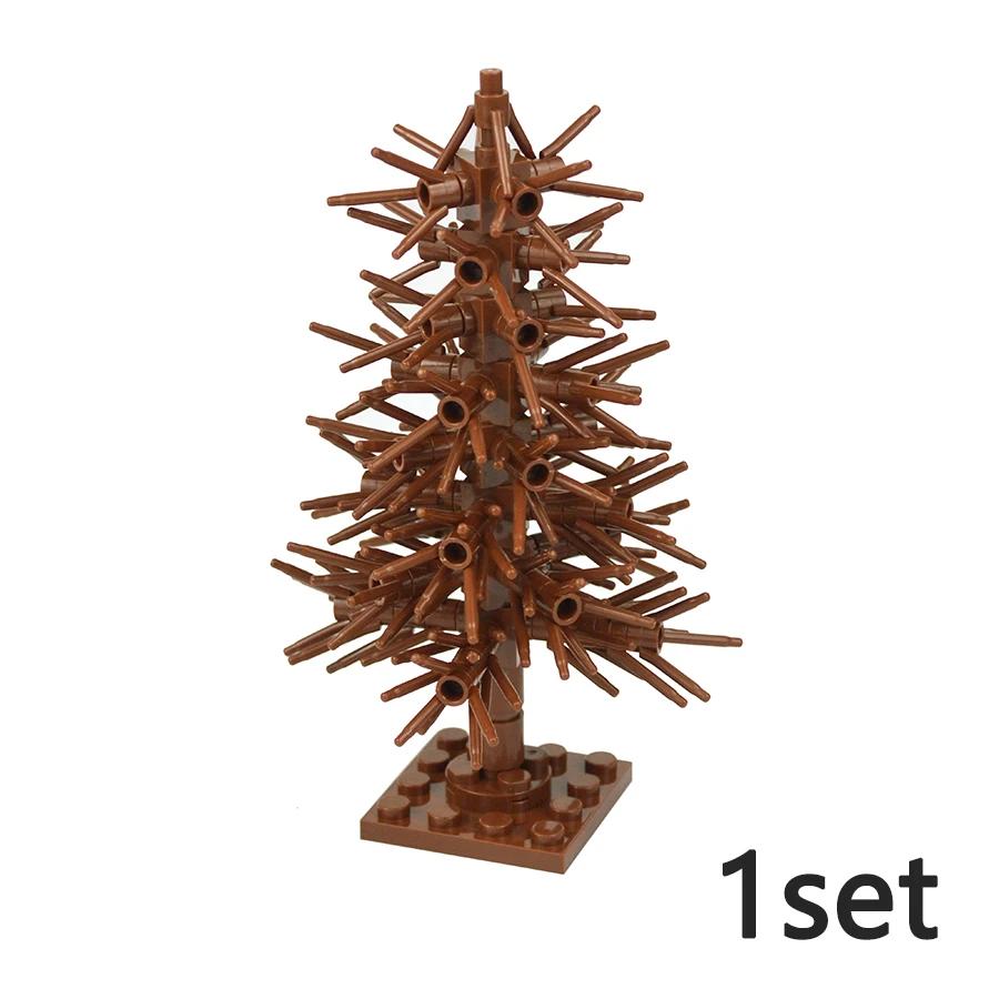 MOC City Trees Building Blocks Pine Tree Plant Set Spruce Farm Street Scene Garden View Assembly 3778 Bricks Educational Kid Toy