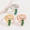 Fashionable Light Luxury Zircon Teardrop Ring: Women's Versatile Marquise Cut Open Finger Design