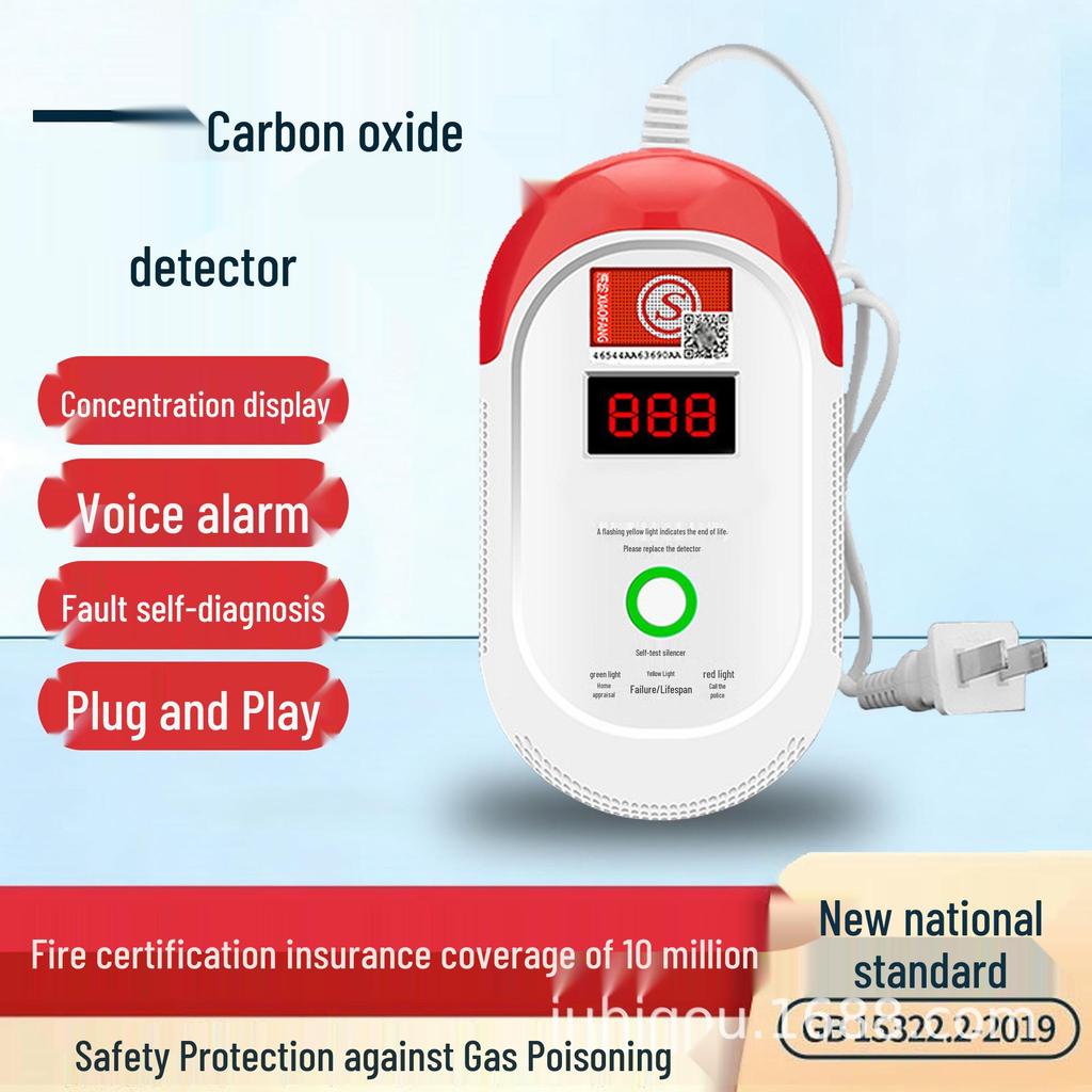 Battery-Powered Indoor Carbon Monoxide and Gas Detector