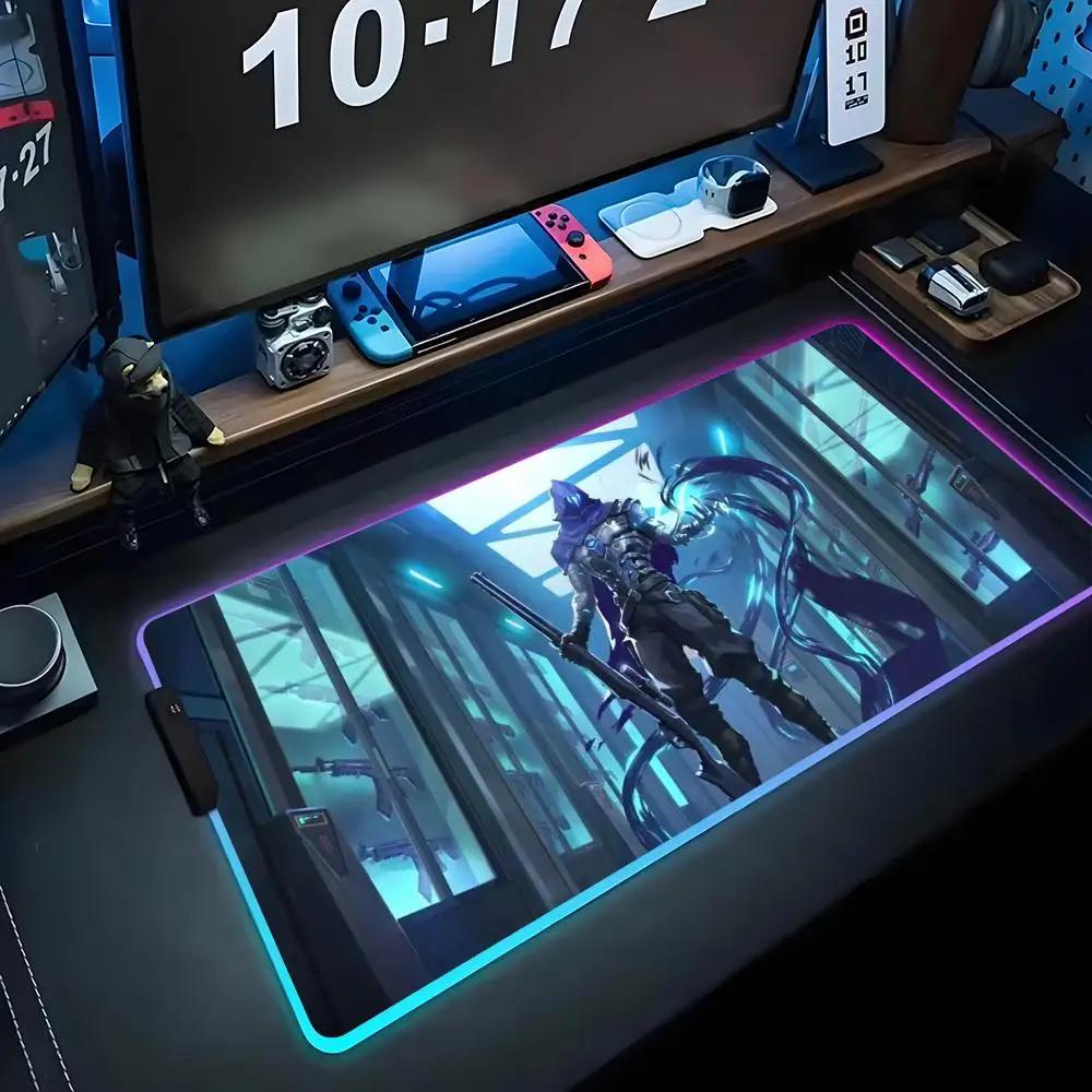 Omen valorant Mouse Pad RGB Mousepad da Gioco Grande Pad LED Tappetino da Scrivania per PC Tappetino Luminoso per Mouse Tappetini Grandi per Tastiera Tappeto da Tavolo Con