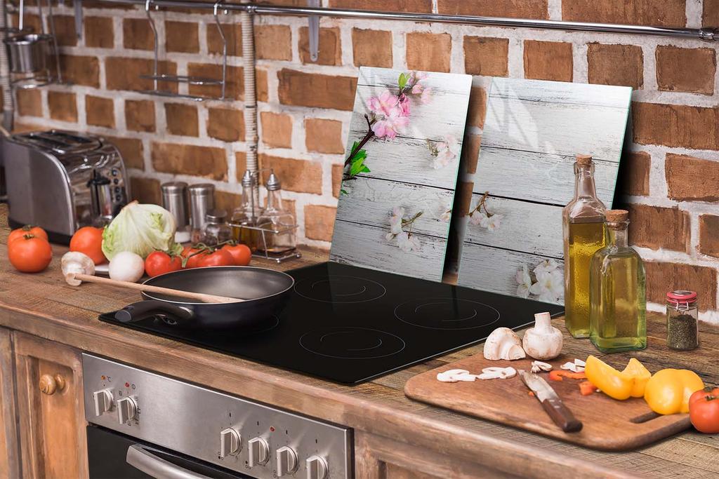 PLACA PROTECTORA DE CRISTAL PARA COCINA 65x52 MADERA