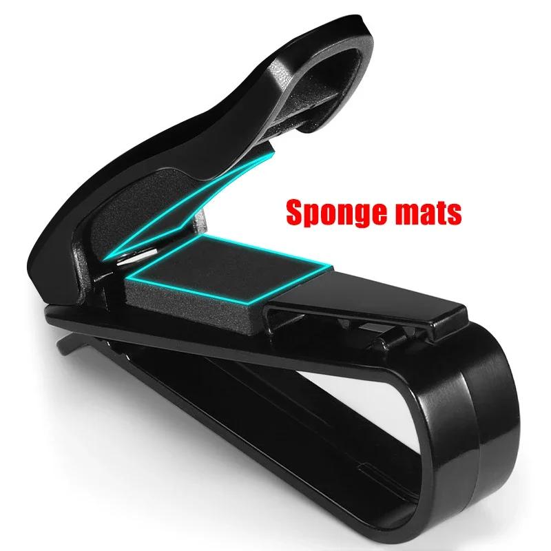 CAPR9 Car Logo Glasses Holder Sun Visor Sunglasses Clip Card Ticket Stand Accessories For Skoda Octavia Superb Yeti Fabia Rapid Kodiaq