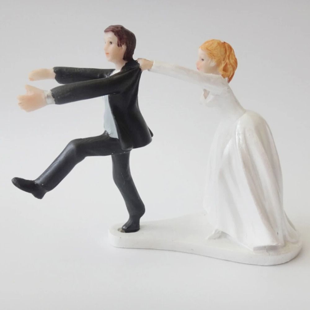 Funny Bride and Groom Figurines Romantic Marry Figurine Cake Toppers Dolls Marry