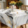 1dílný kulatý a obdélníkový ubrus s potiskem zlaceného šedého mramoru, různé velikosti, dekorace na stůl do dvora, jarní dekorace, francouzské retro, daleké