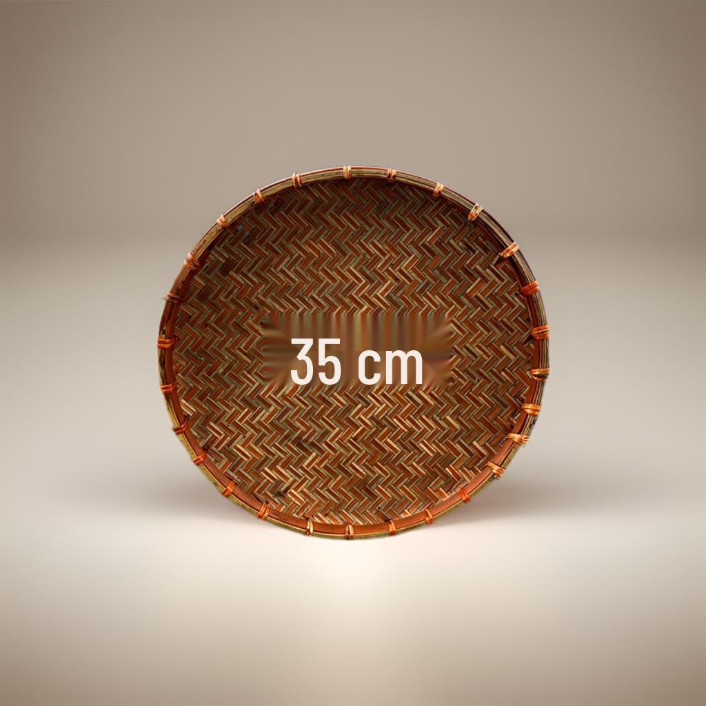 Handmade Retro Round Bamboo Basket: Multi-Purpose Storage, Winnowing Sieve, and Fruit Plate