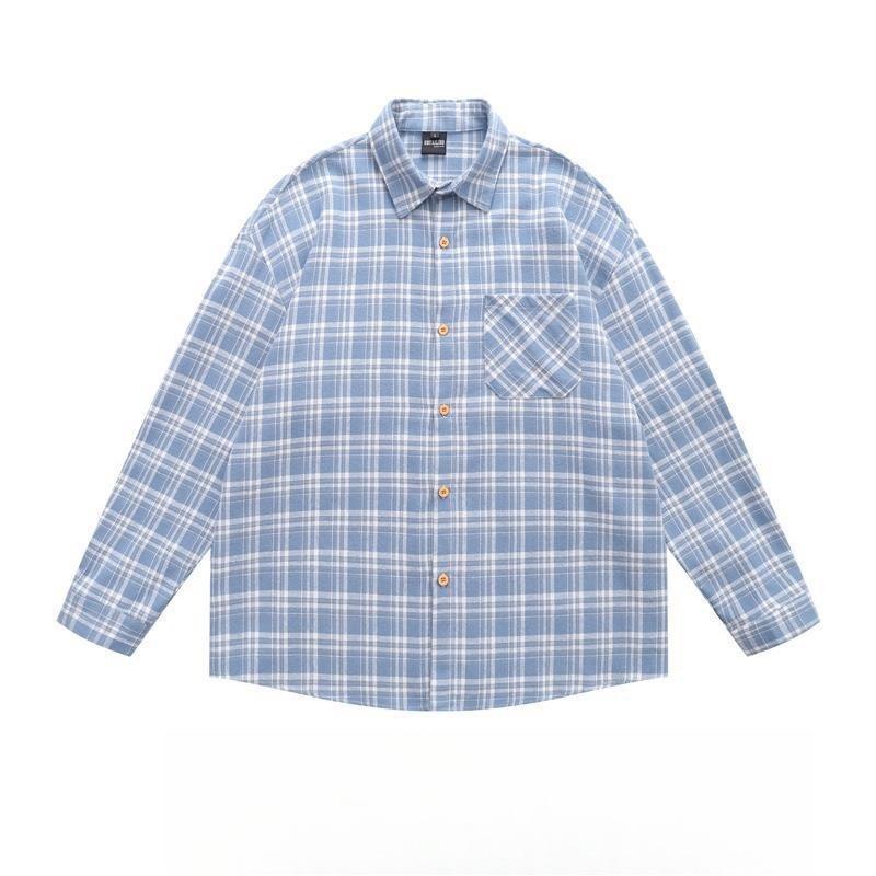 VibeStreet American Retro Plaid Trendy Long-sleeved Shirt Korean Style Fashionable Men Women Vintage Couple Casual Versatile Jacket Chic