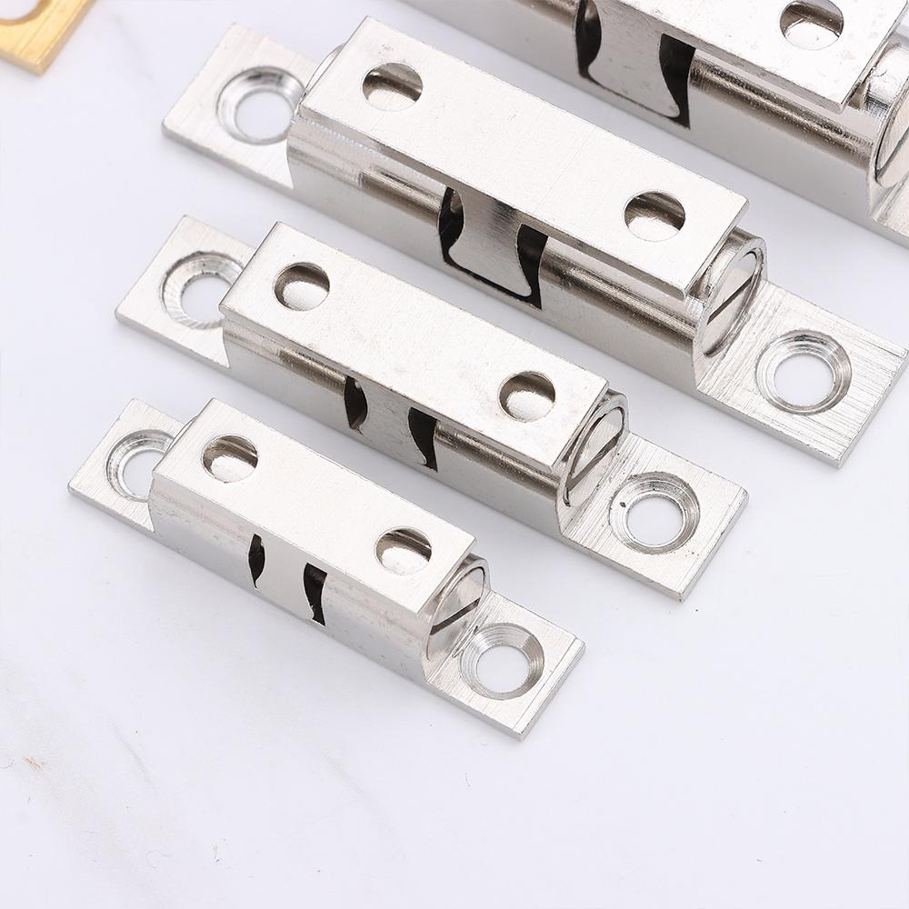 1Pcs Closet Tension Latch Bead Lock Double Spring Steel Ball Brass Copper Door Bumper Damper Buffer 40/50/60/70mm Door Catch