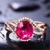 Dazzling 2-Carat Pigeon Blood Red Tourmaline Ring with Elegant Pave Diamonds