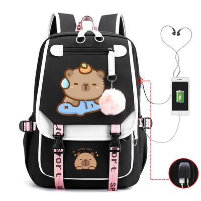Campus Universal School Bag Kapibara Personality Trend USB Multifunctional Backpack Student New