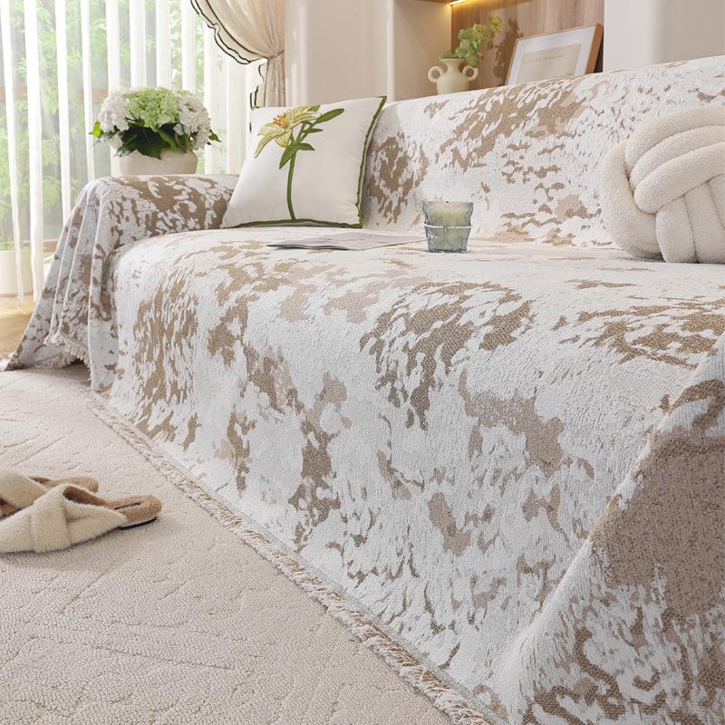 

Universal All Season Sofa Blanket High Quality Cover Large Sofa Throw Soft And Cozy Sofa Cover Protector Stylish Furniture Accessory 90*90cm коричневий