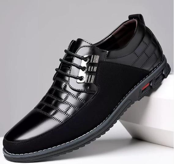 

Extremely fast delivery 8906 four seasons new men s British pointed business casual leather shoes 38 чорний